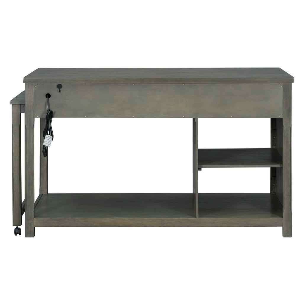 TREXM Extendable Kitchen Island with Storage