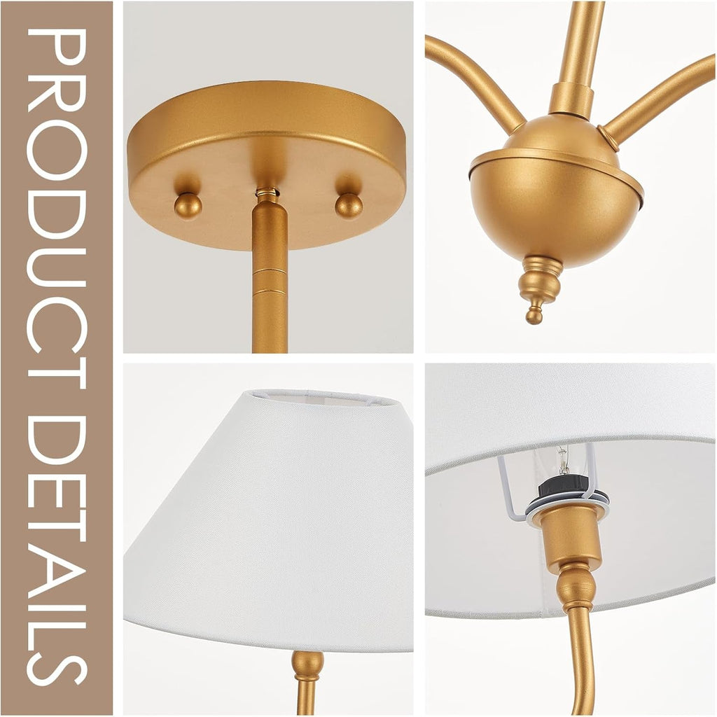 Goldtone Linear 2 Light Chandelier For Kitchen Island