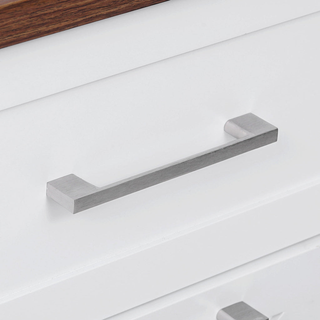 K&K 47.2' Farmhouse Kitchen Island with Drop Leaf, Kitchen Storage Island with Removable Side Racks, Two Drawers, Rolling Kitchen Cart on Wheels with Towel Rack, for Home, Kitchen, Dining Room, White