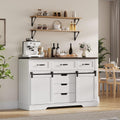 White Farmhouse Buffet Cabinet 47 Inch Wide With Drawers
