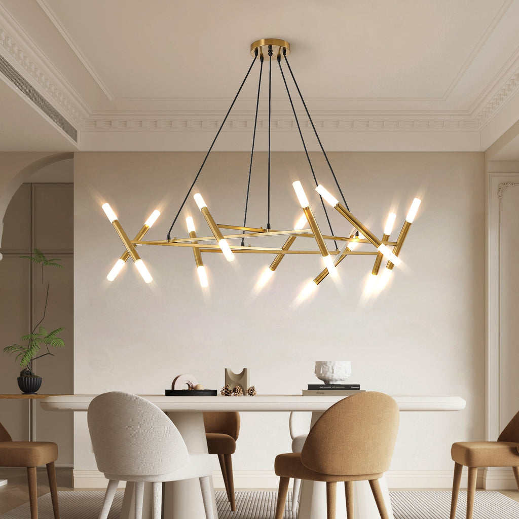 41' Golden Modern Chandelier Light Fixture with Branch Design