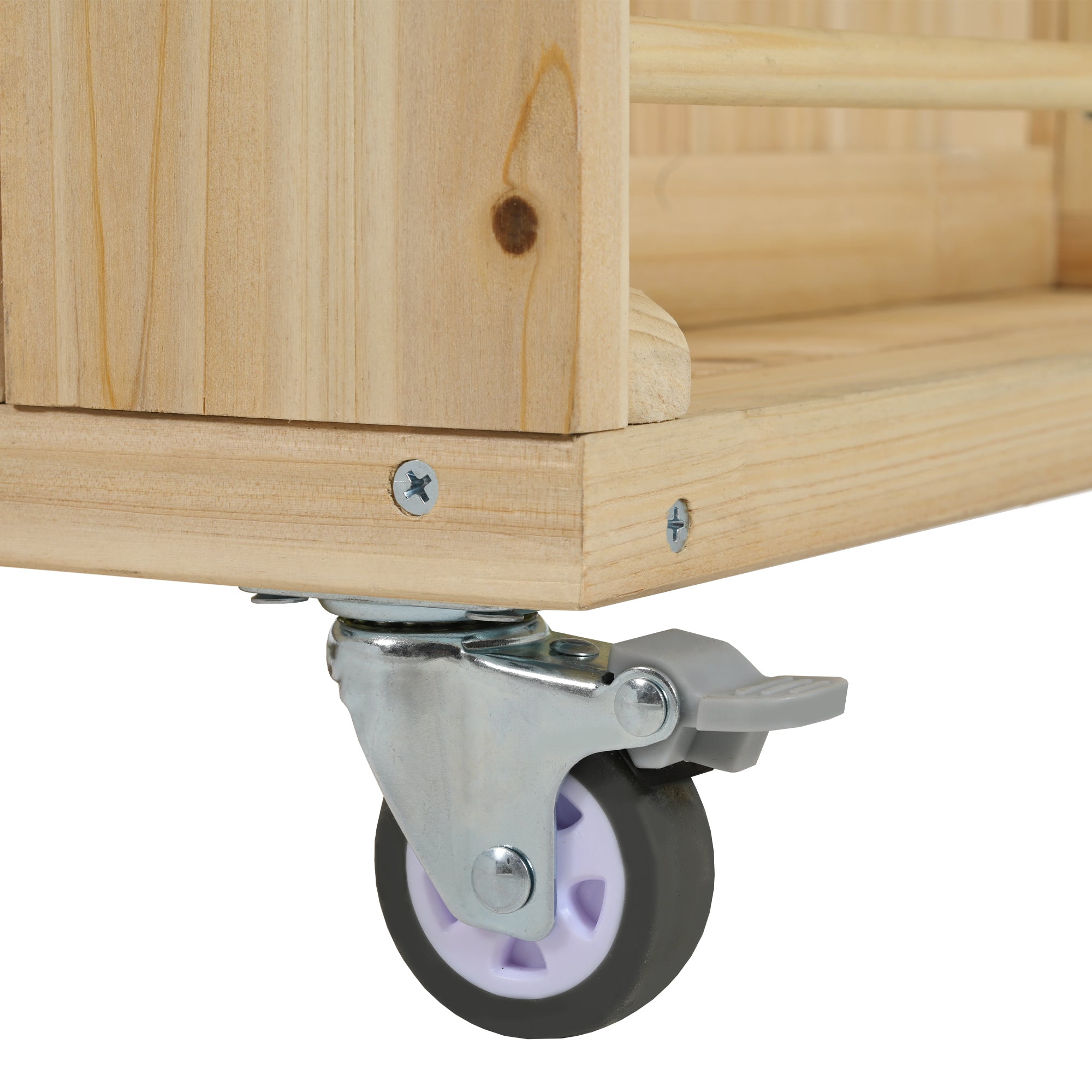 Outdoor Kitchen Island Fir Wood Kitchen Island with Stainless Steel Top, Ample Storage Space, Towel and Spice Racks, Bottle Opener, Natural