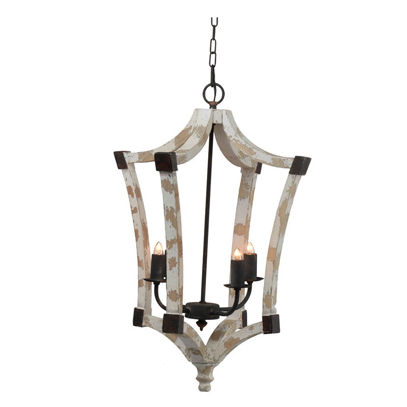 4 Light Chandelier with Adjustable Chain in Cream Finish