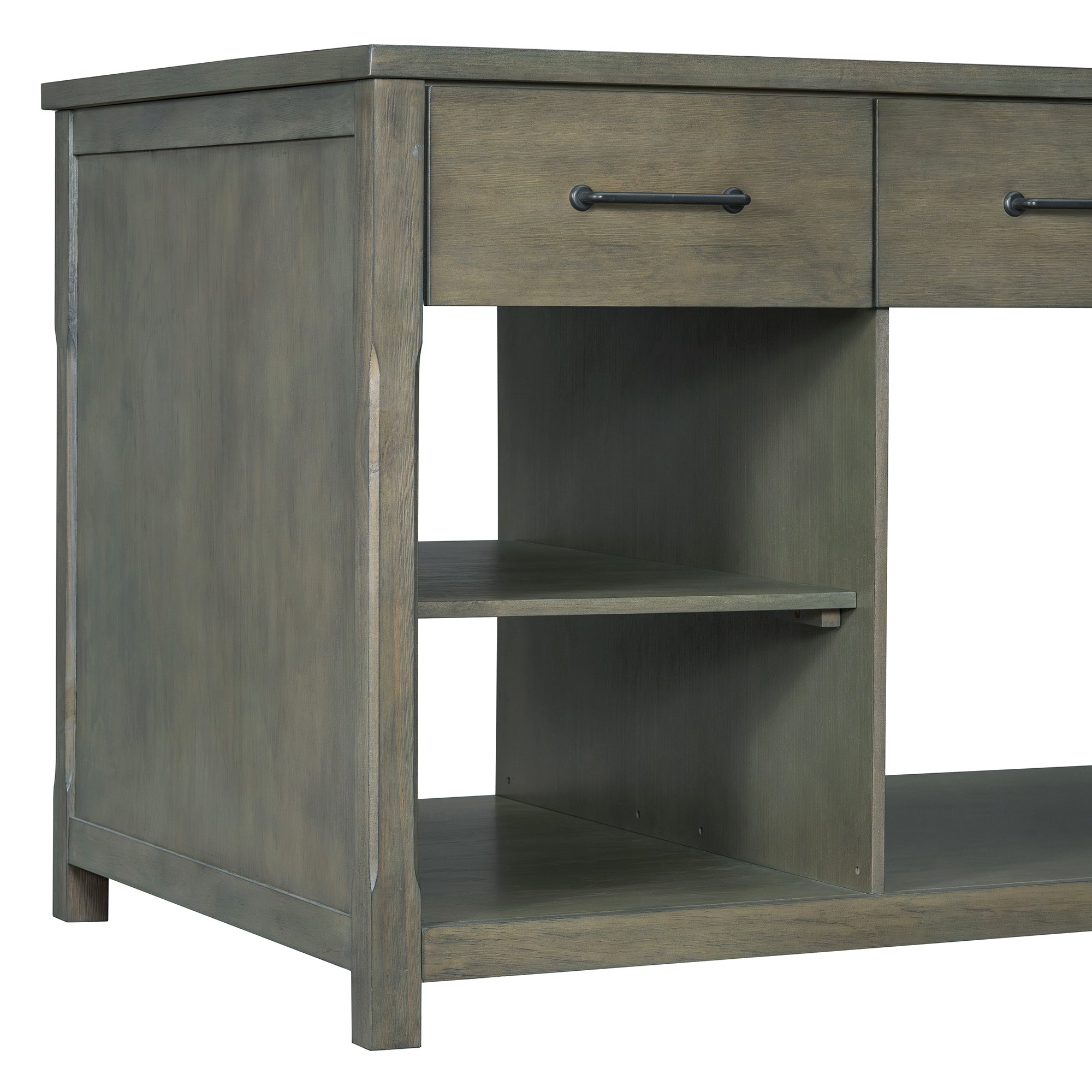 TREXM Extendable Kitchen Island with Storage