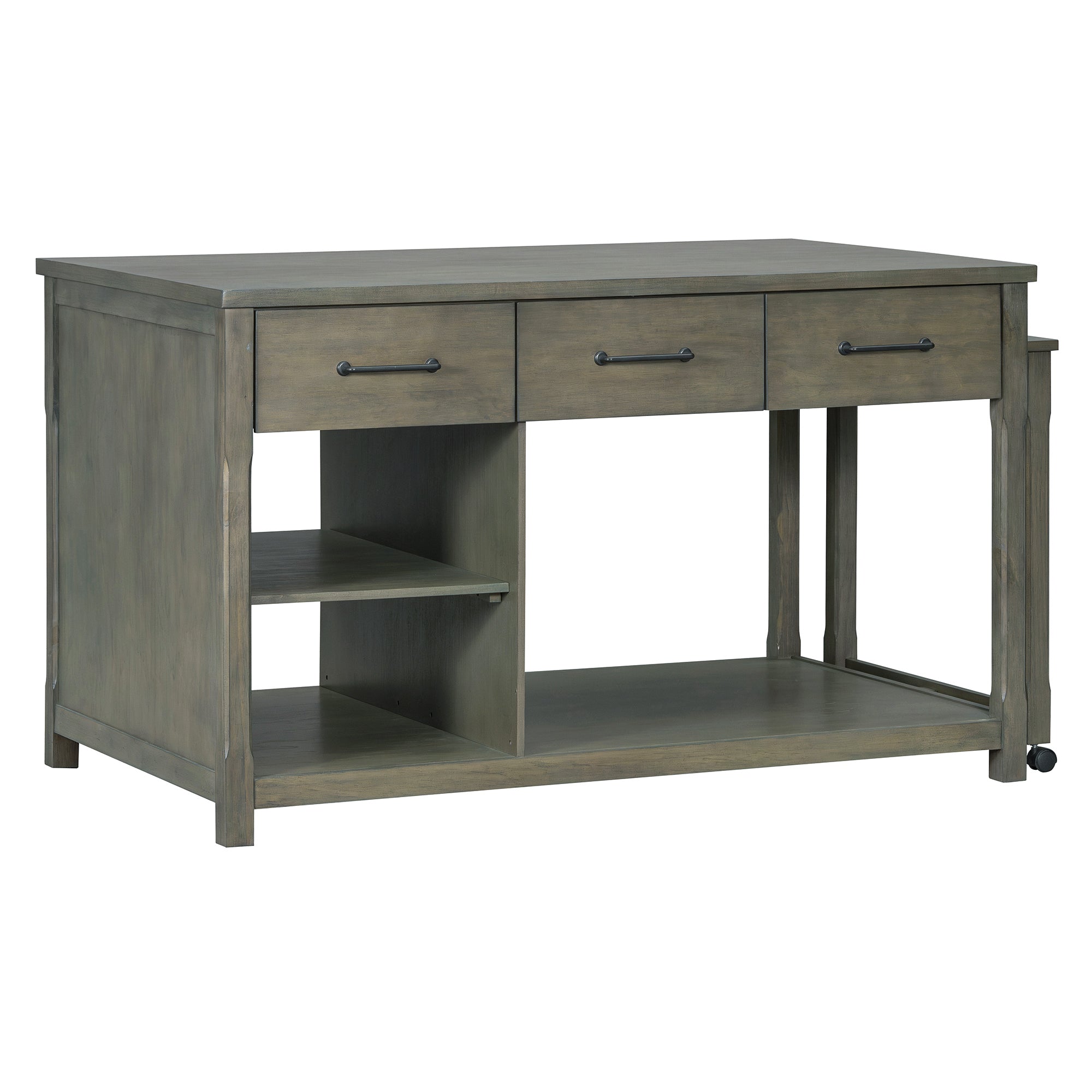 TREXM Extendable Kitchen Island with Storage
