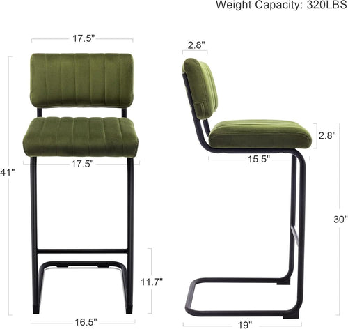 30 Inch Velvet Tufted Bar Stools Set of 2 Kitchen Island