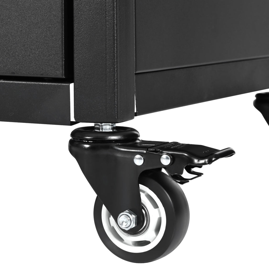 K&K 54.5' Outdoor Kitchen Island with Stainless Steel Tabletop and Storage