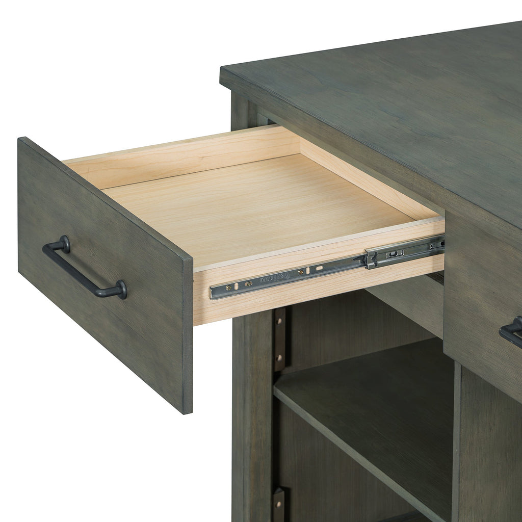 TREXM Extendable Kitchen Island with Storage