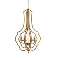 4 Light Chandelier With Adjustable Chain - Gold
