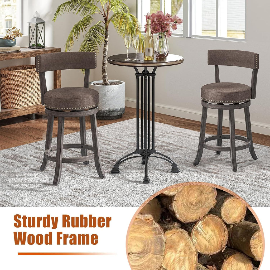 Swivel Bar Stools Set of Two for Kitchen
