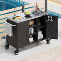 K&K 55.5' Outdoor Kitchen Island with 304 Stainless Steel Sink