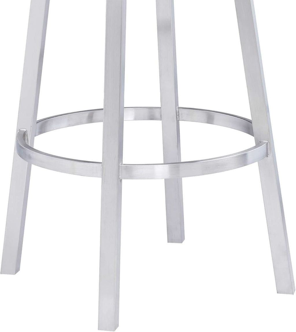 Modern Black Faux Leather Swivel Bar Stool for Kitchen