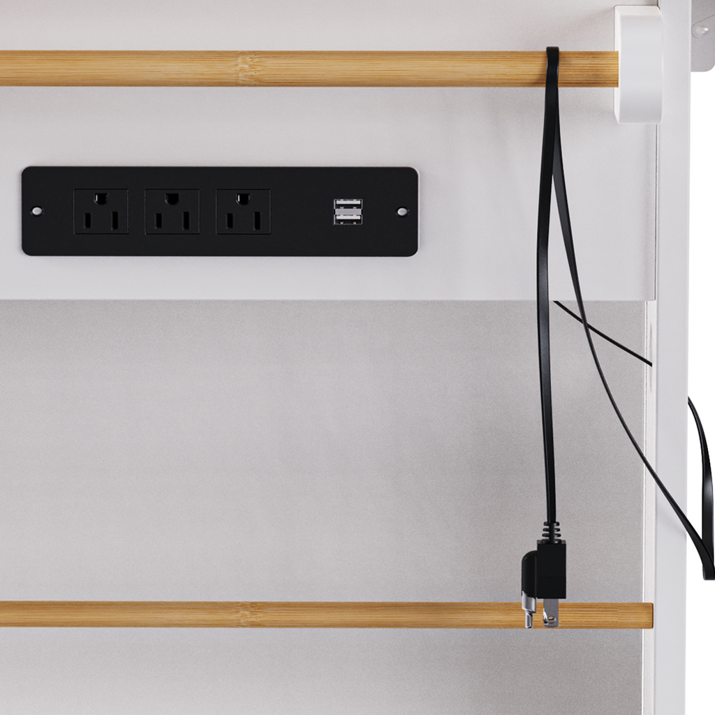 K&K 53inch Large Kitchen Island with 2 Bar Stools, Power Outlet,Door Internal Storage Rack, Kitchen Storage Cart on 5 Wheels with Drop Leaf, 5 Open Side Racks, 3 Drawers, for Kitchen,Dining Room,White