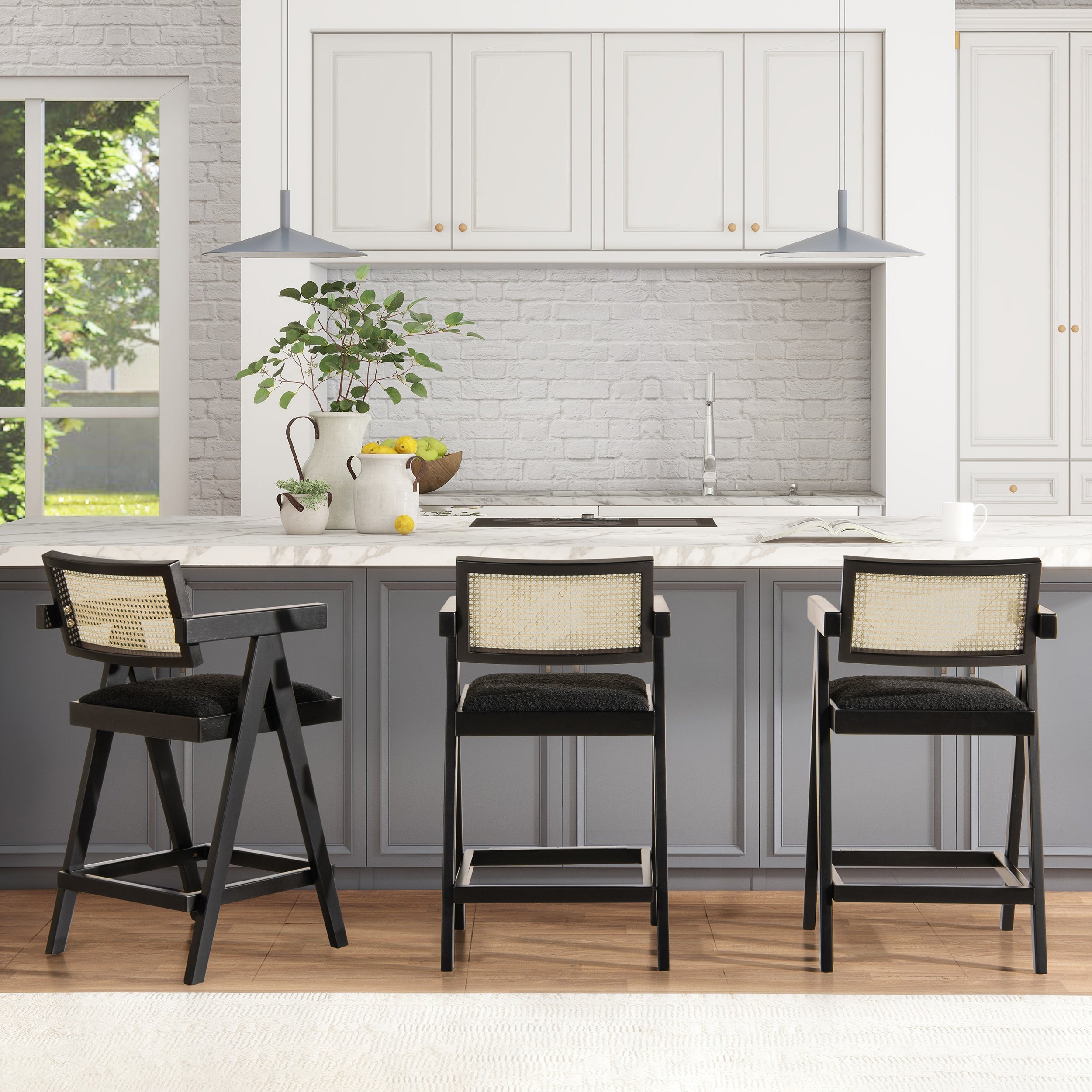 25.5" The Milano Ascensore™ Bar Stools — Set of Three