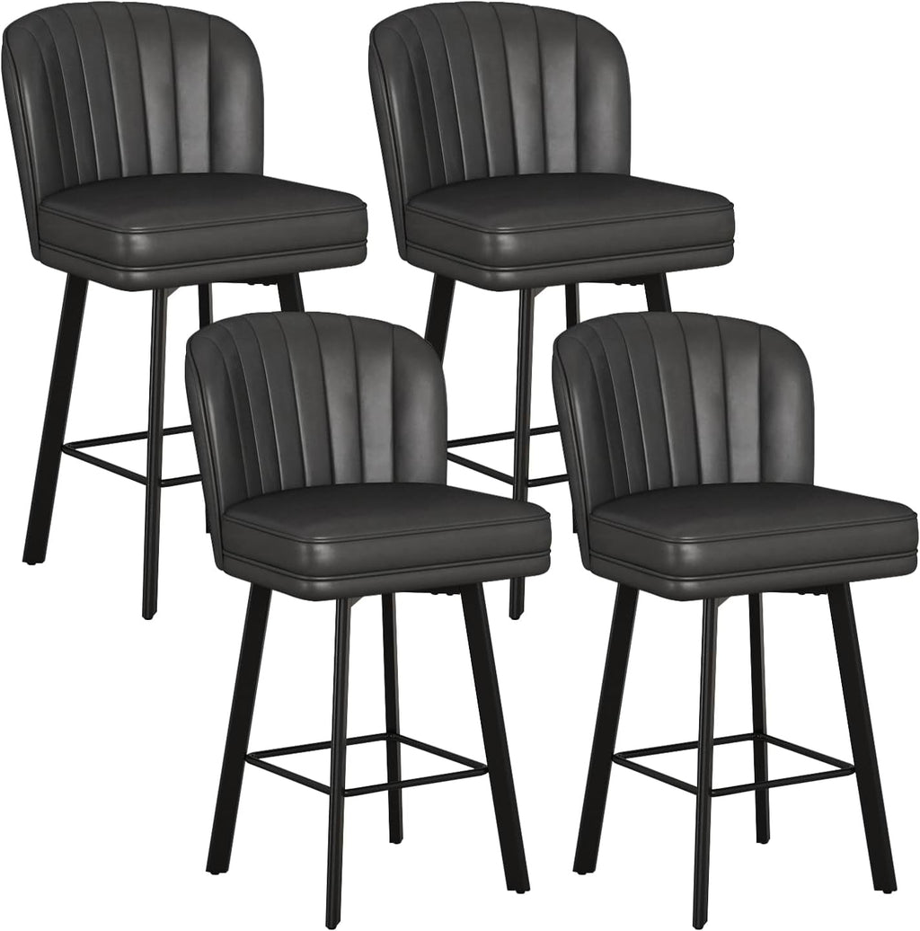 Modern Swivel Counter Height Bar Stools Set of Four
