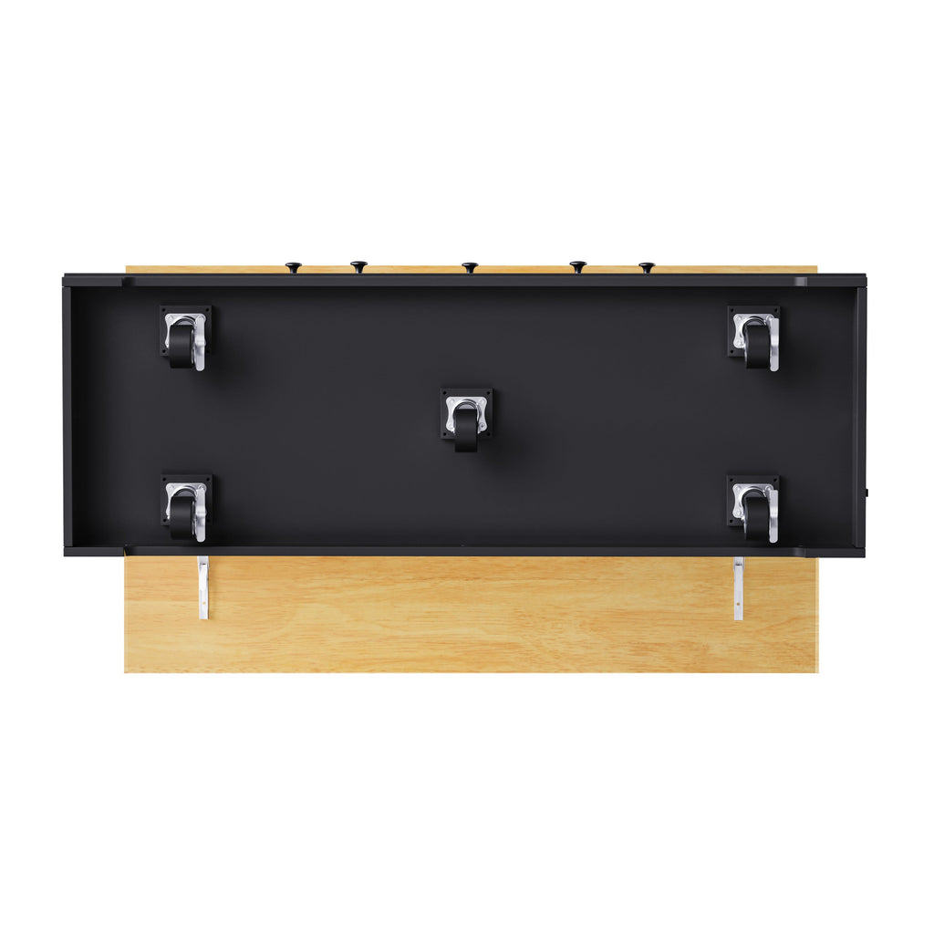 K&K 53inch Large Kitchen Island with 2 Bar Stools, Power Outlet,Door Internal Storage Rack, Kitchen Storage Cart on 5 Wheels with Drop Leaf, 5 Open Side Racks, 3 Drawers, for Kitchen,Dining Room,Black