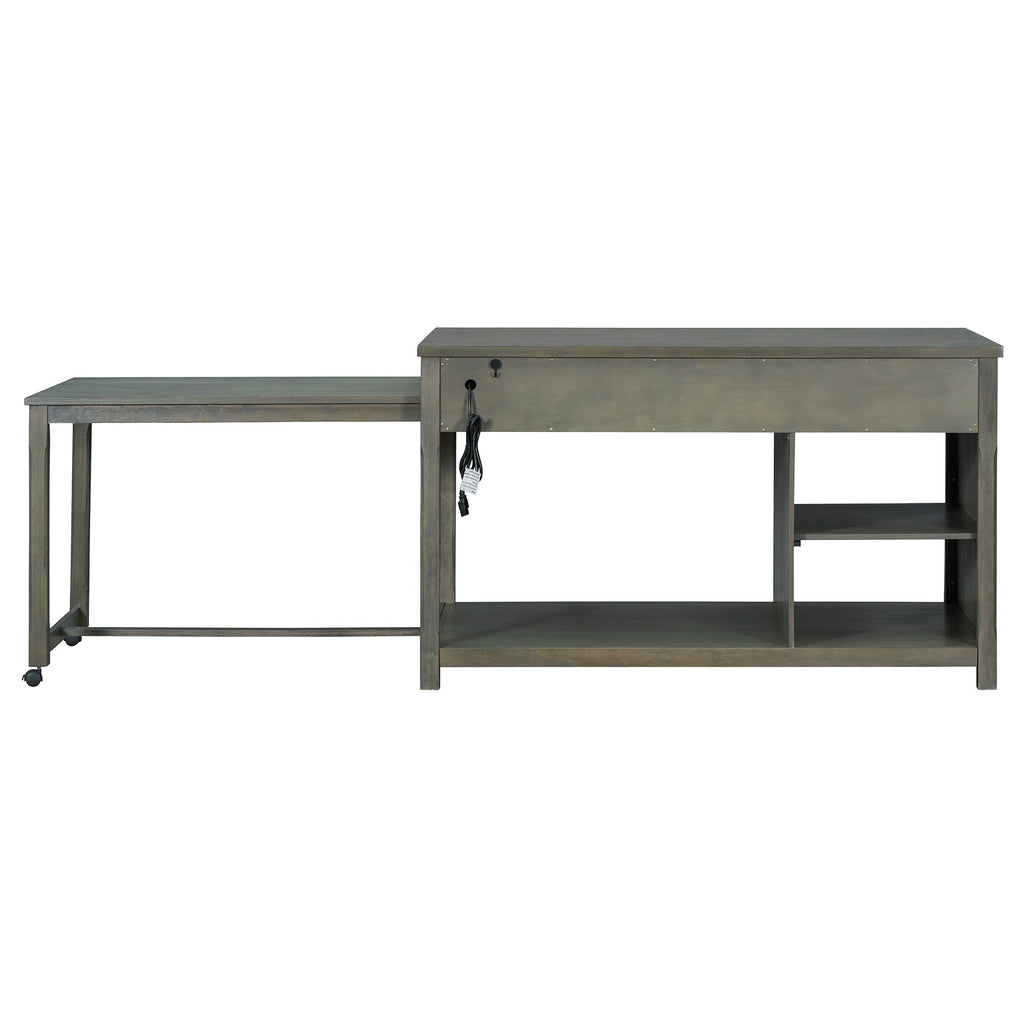 TREXM Extendable Kitchen Island with Storage