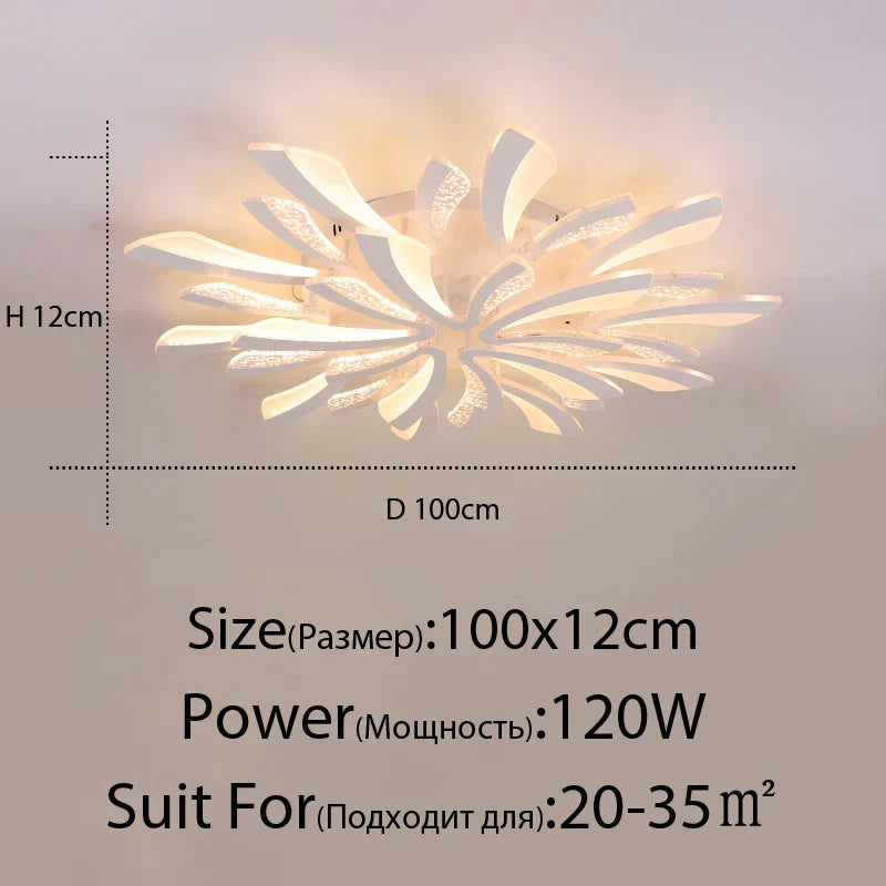 DecorBites™ LED Ceiling Chandelier Lights for Living Room Bedroom Dining Study White Black