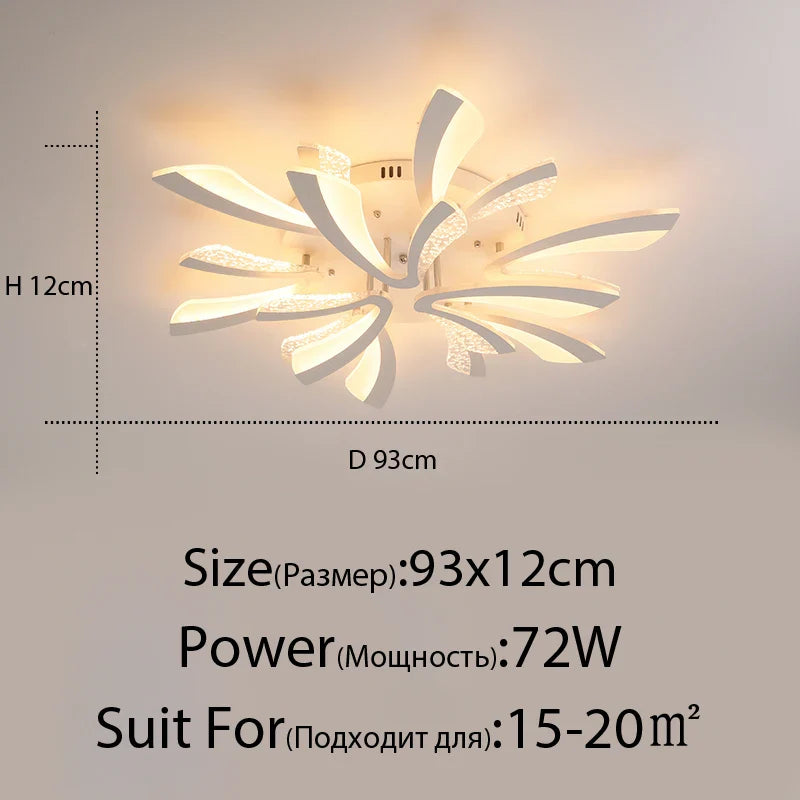 DecorBites™ LED Ceiling Chandelier Lights for Living Room Bedroom Dining Study White Black