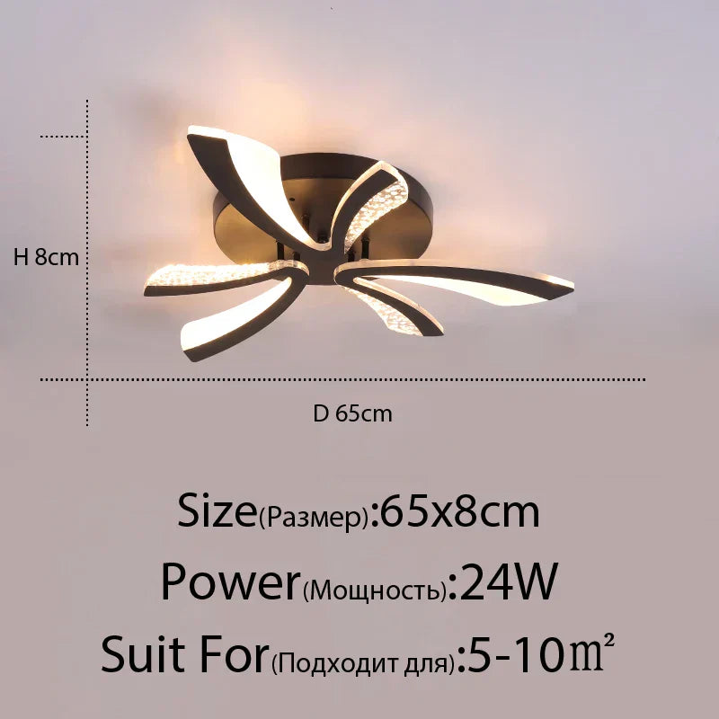 DecorBites™ LED Ceiling Chandelier Lights for Living Room Bedroom Dining Study White Black