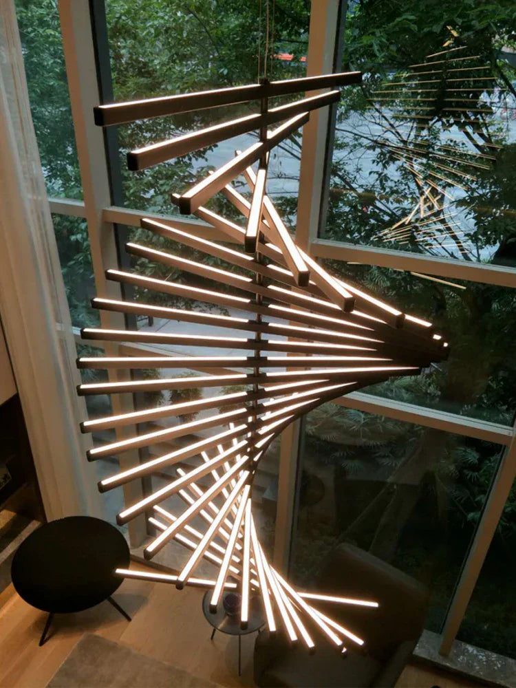 DecorBites™ Linear Fishbone Chandelier: Nordic Minimalist Dining Room Office Living Room Lighting