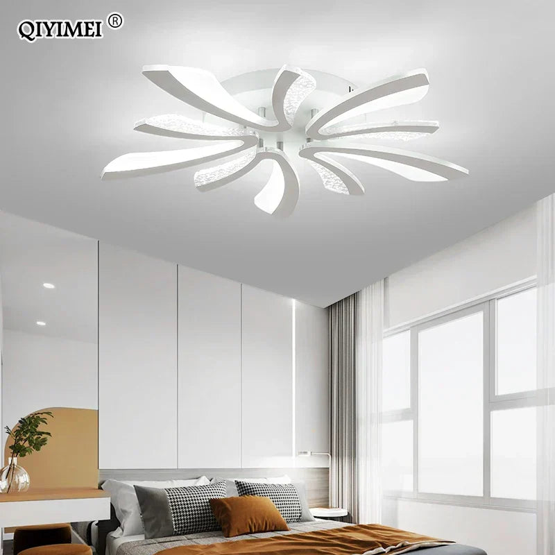 DecorBites™ LED Ceiling Chandelier Lights for Living Room Bedroom Dining Study White Black