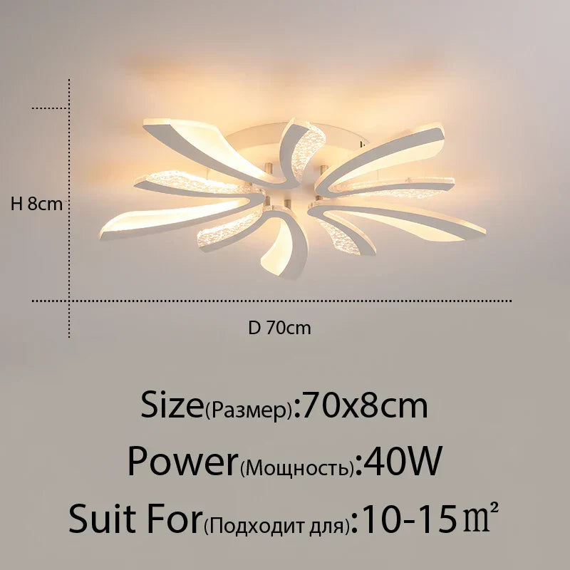 DecorBites™ LED Ceiling Chandelier Lights for Living Room Bedroom Dining Study White Black