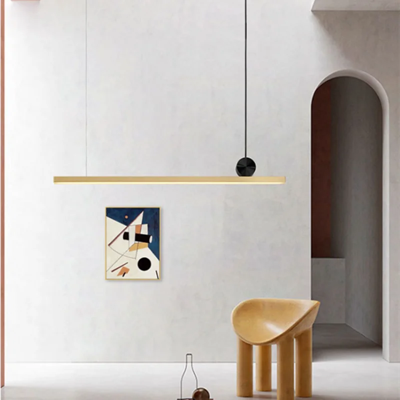 DecorBites™ Linear LED Gold Pendant Light for Island, Restaurant, Bar - Nordic Designer Style