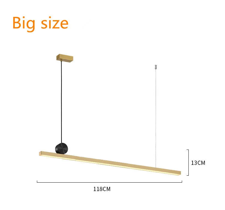 DecorBites™ Linear LED Gold Pendant Light for Island, Restaurant, Bar - Nordic Designer Style