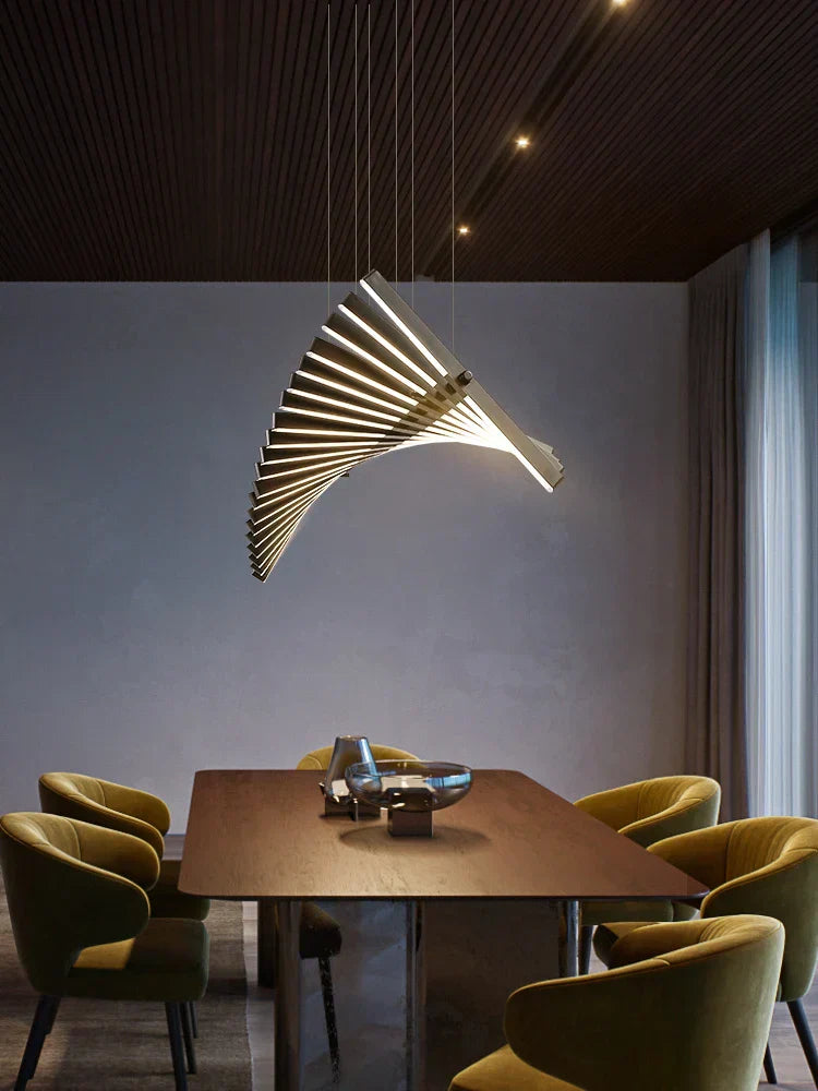 DecorBites™ Linear Fishbone Chandelier: Nordic Minimalist Dining Room Office Living Room Lighting