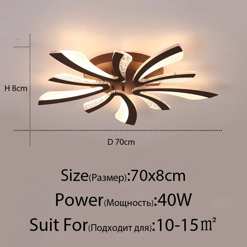 DecorBites™ LED Ceiling Chandelier Lights for Living Room Bedroom Dining Study White Black