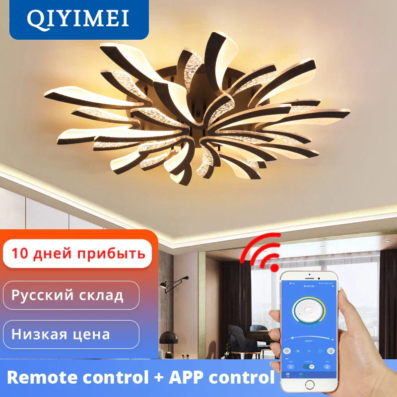 DecorBites™ LED Ceiling Chandelier Lights for Living Room Bedroom Dining Study White Black