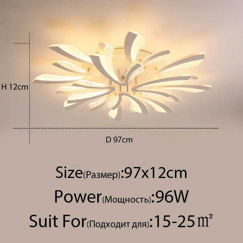 DecorBites™ LED Ceiling Chandelier Lights for Living Room Bedroom Dining Study White Black