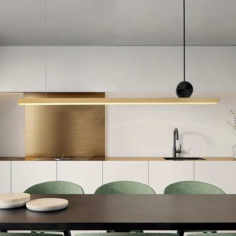 DecorBites™ Linear LED Gold Pendant Light for Island, Restaurant, Bar - Nordic Designer Style