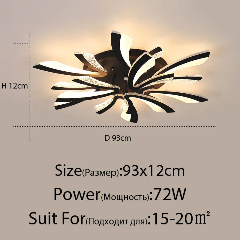 DecorBites™ LED Ceiling Chandelier Lights for Living Room Bedroom Dining Study White Black