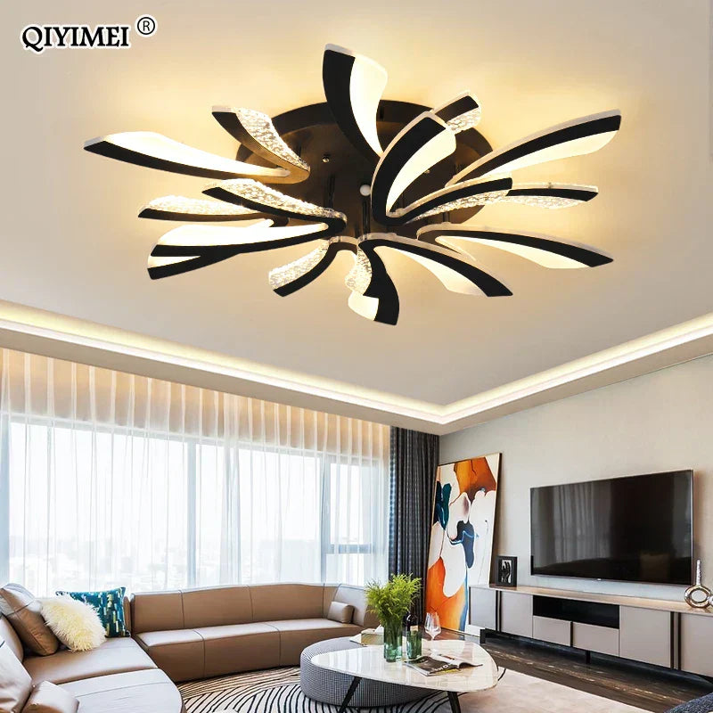 DecorBites™ LED Ceiling Chandelier Lights for Living Room Bedroom Dining Study White Black