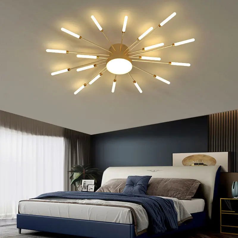 LED Firework Chandelier: Modern Nordic Living Room Bedroom Pendant Light Fixtures