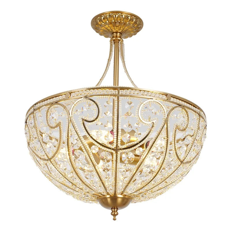 DecorBites™ Luxe Crystal Semi Chandelier for Bedroom, Restaurant, Aisle - European Retro Style