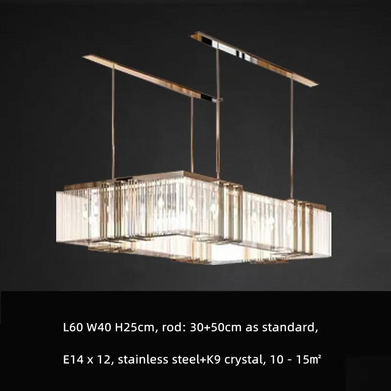 DecorBites™ Luxe E14 LED Crystal Pendant Chandelier: Elegant Dining Room Lighting