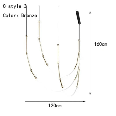 DecorBites™ Linear Creative Chandelier for Living Room Lobby, Bedroom, Hotel, Restaurant Lighting