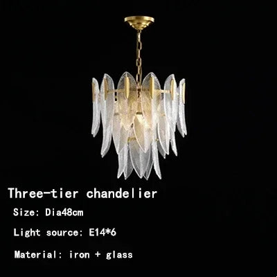 DecorBites™ Leaf Glass Chandelier - Nordic Style Light Luxury Pendant Lamp