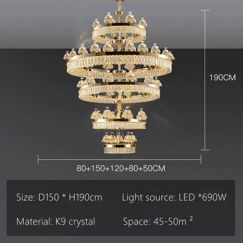DecorBites™ Luxe Crystal Ceiling Chandelier - Elegant Home Decor Hanging Light for Living Room