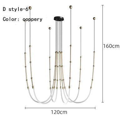 DecorBites™ Linear Creative Chandelier for Living Room Lobby, Bedroom, Hotel, Restaurant Lighting