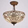 Luxe Crystal Semi Chandelier for Bedroom, Restaurant, Aisle - European Retro Style