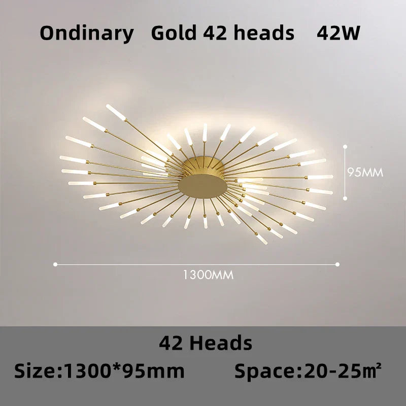 LED Firework Chandelier: Modern Nordic Living Room Bedroom Pendant Light Fixtures