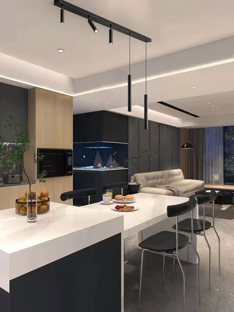 Nordic LED Ceiling Lamp - Modern Strip Design for Restaurants, Bars, Kitchen Islands, and Dining Rooms