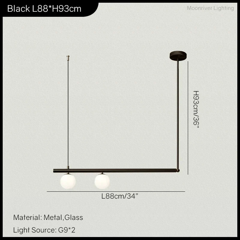 DecorBites™ Linear Minimalist Chandelier Pendant Light for Living Room, Dining Table Ceiling Decor