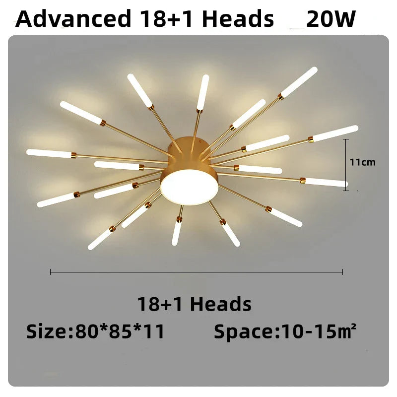 DecorBites™ LED Firework Chandelier: Modern Nordic Living Room Bedroom Pendant Light Fixtures