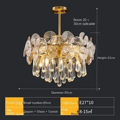 DecorBites™ Lotus Crystal Chandelier: Modern Luxury Lighting for Home, Restaurant, Hotel
