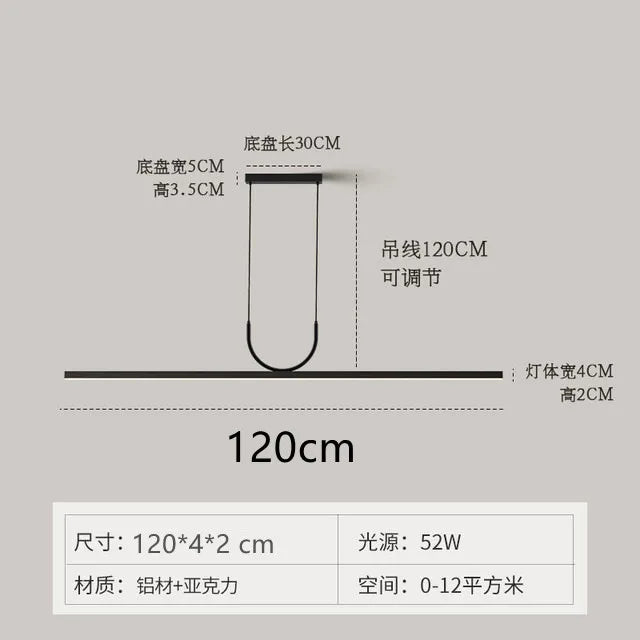 Sleek LED Ceiling Chandelier - Contemporary Lighting for Dining Tables, Kitchen Islands, and More